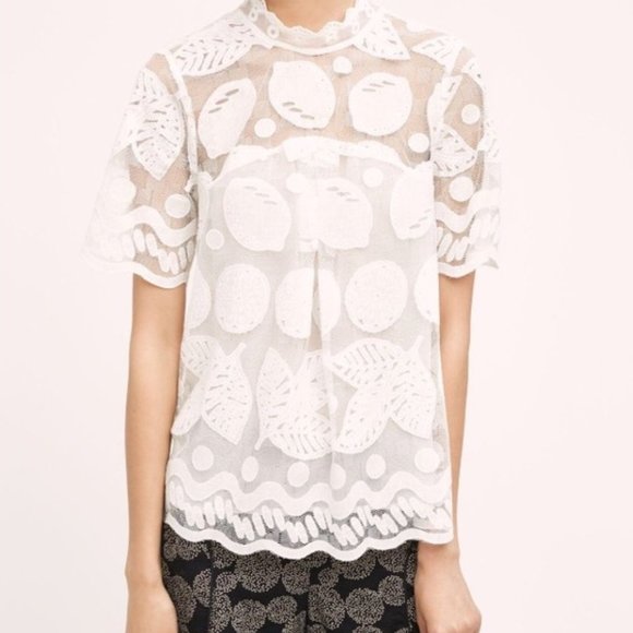 Anthropologie Tops - Anthropologie Lace Top Size 2 EUC
